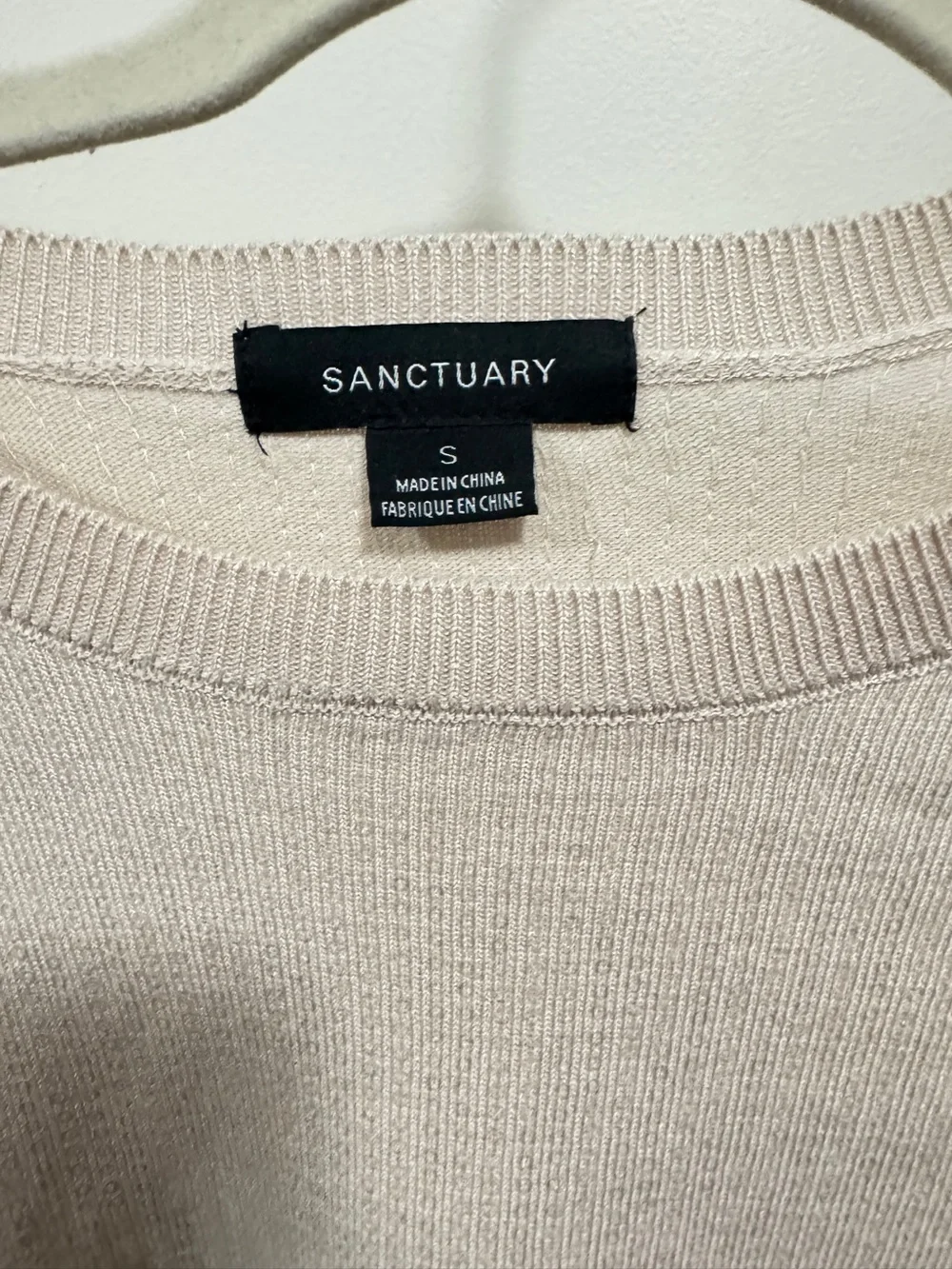 Sanctuary Women's beige Short-Sleeve Knit Top